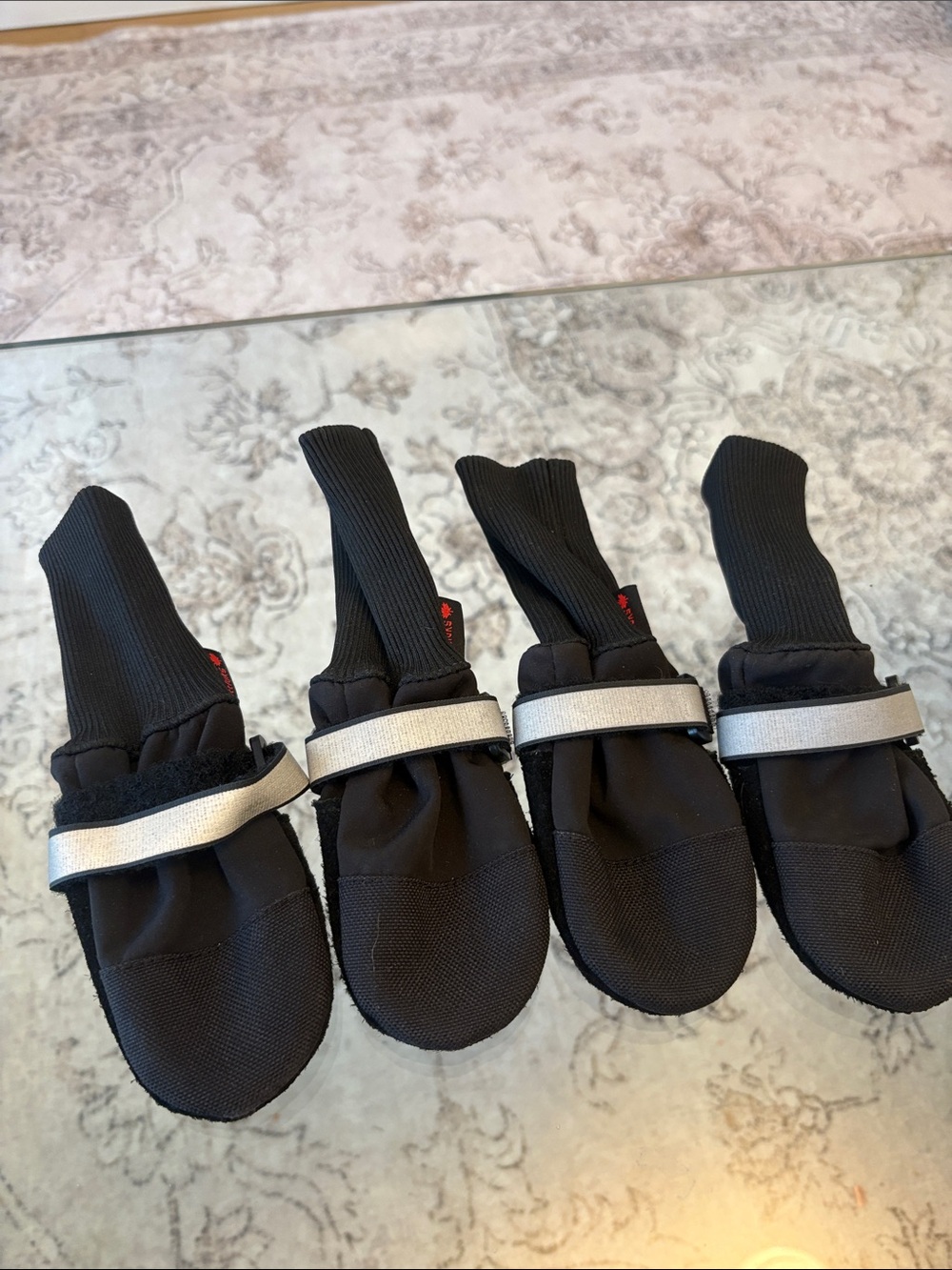 Muttlucks - Reflective Strap Black Dog Boots - Set of 4